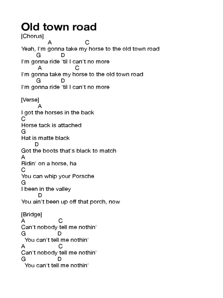 Old Town Road Chords | PDF