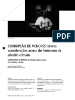 CORRUPÇÃO DE MENORES - ECA - Breves Comentários