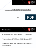 Assessment 3: Letter of Application