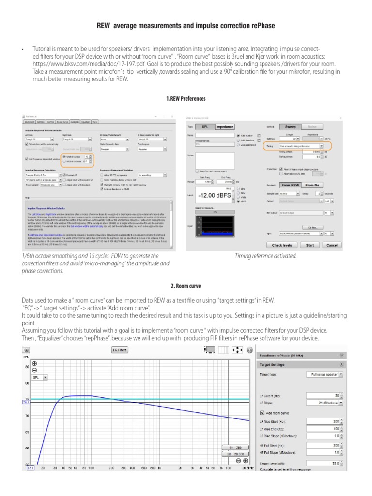 REW Manual for DSP Room Calibration | PDF | Equalization (Audio ...