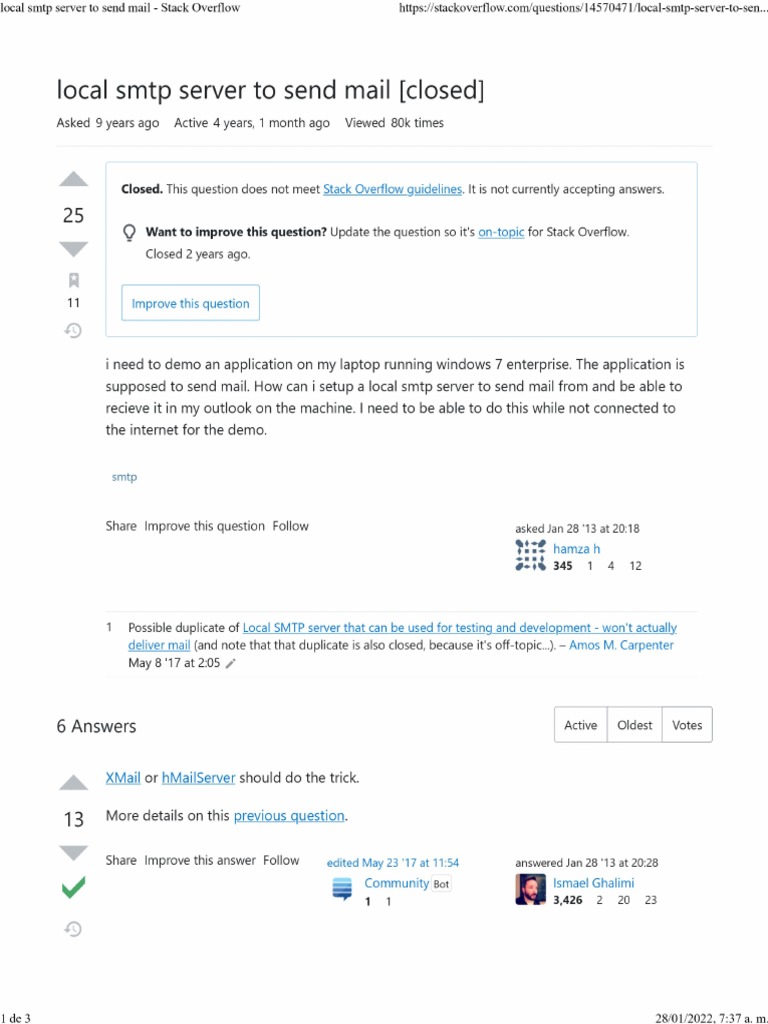 Configurar Local SMTP Server | PDF | Network Protocols | Communications ...
