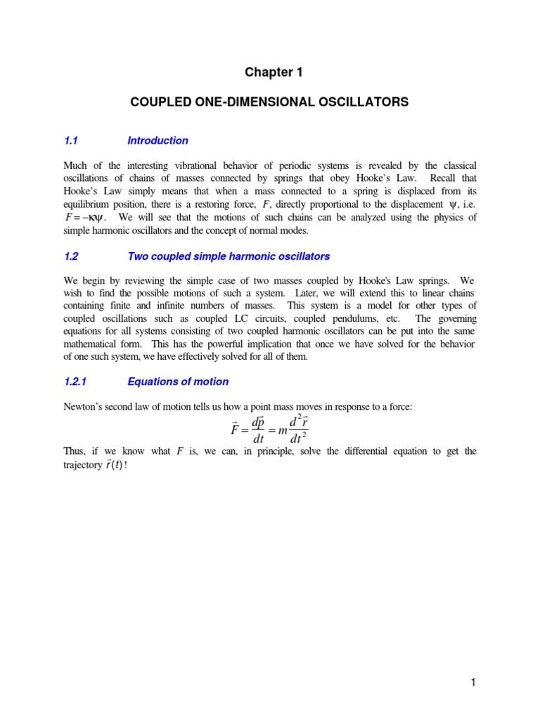 Normal Modes of Coupled Oscillators | PDF | Normal Mode | Waves