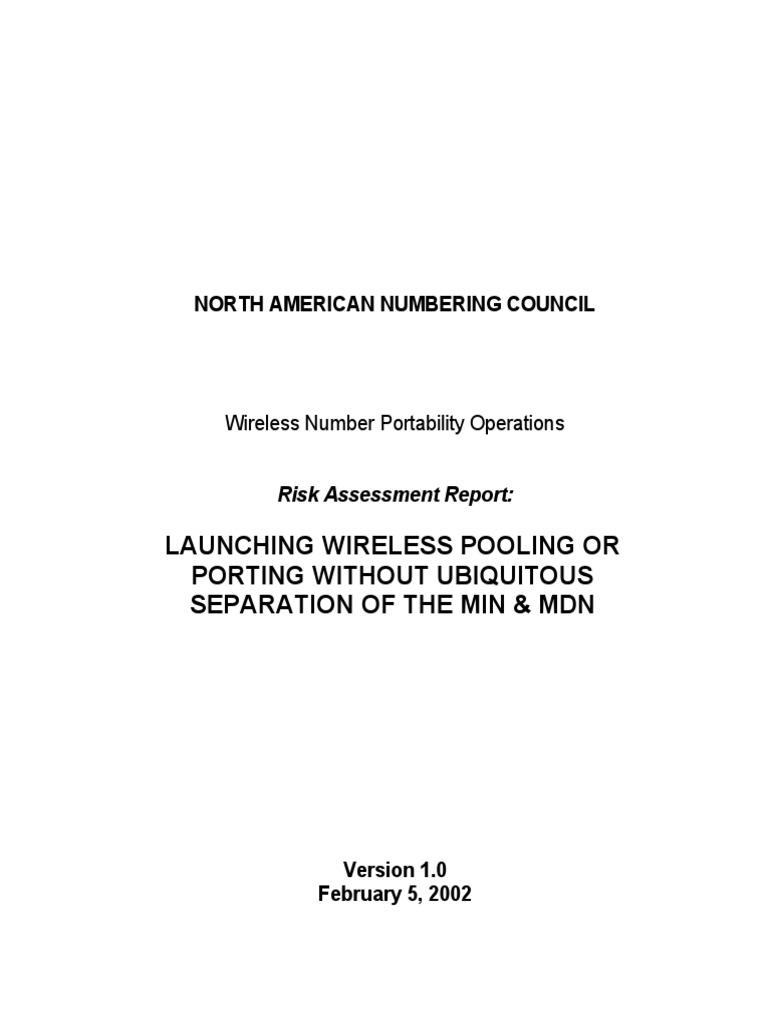 WNPO Risk Assessment for Wireless Porting | PDF | Roaming | Electronics