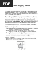 Computer Organization & Architecture Lecture #19 Input/Output