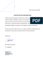 Certificado Honorabilidad