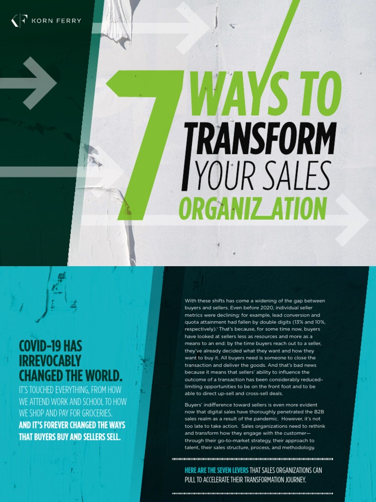 Korn Ferry 7 Ways To Transform Your Sales Organization Ebook | PDF ...