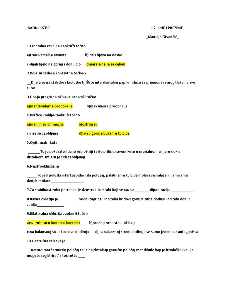 Radni Listić-2 | PDF