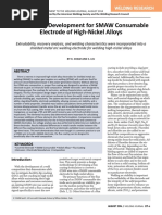 Flux Coating Development For SMAW Consumable Electrode of High Nickel Alloys