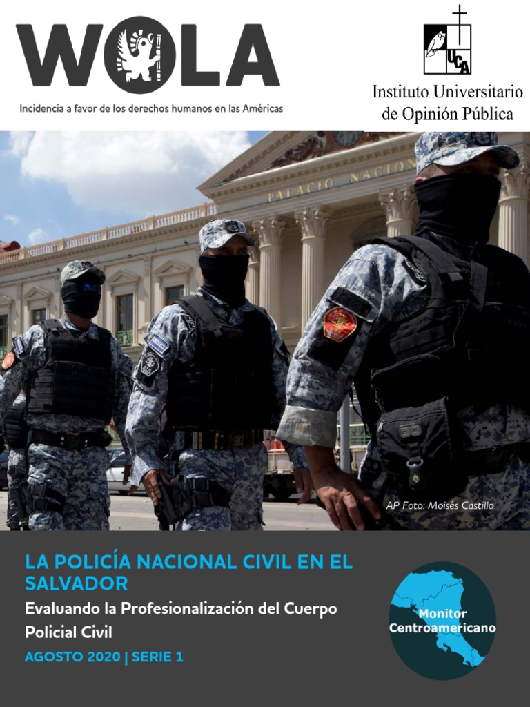 La Polícia Nacional Civil en El Salvador PDF Policía El Salvador