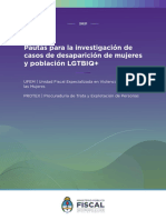 UFEM PROTEX Pautas Investigación Casos Desapariciones Mujeres y Población LGTBIQ