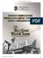 Buku Syarat Kemasukan Unisza 2021 - 2022