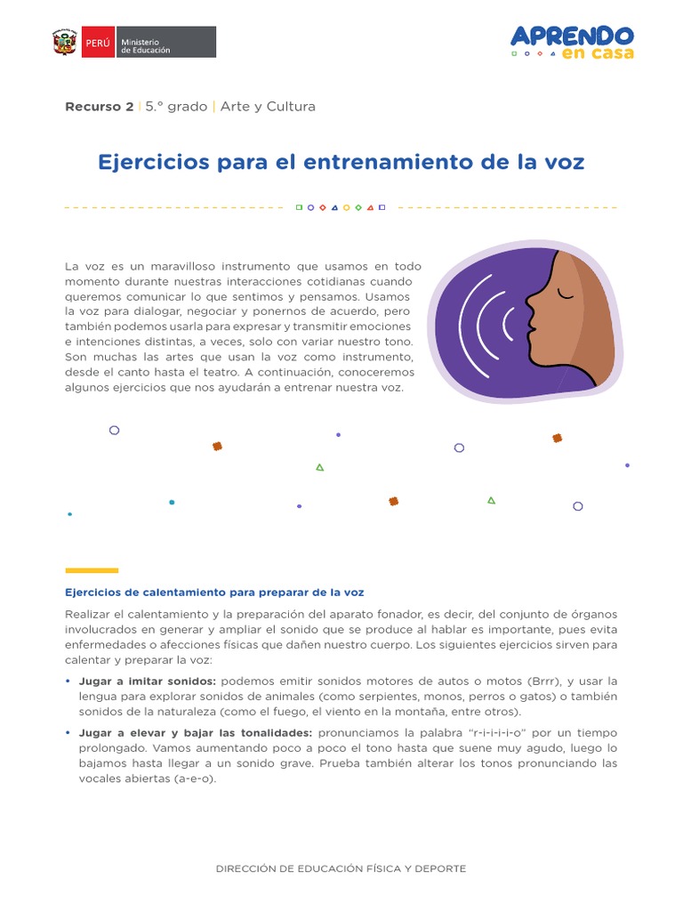 Ejercicios para El Entrenamiento de La Voz | PDF | Sonido