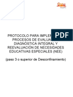 Protocolo de Implentación para Evaluación de Niños Con NEE