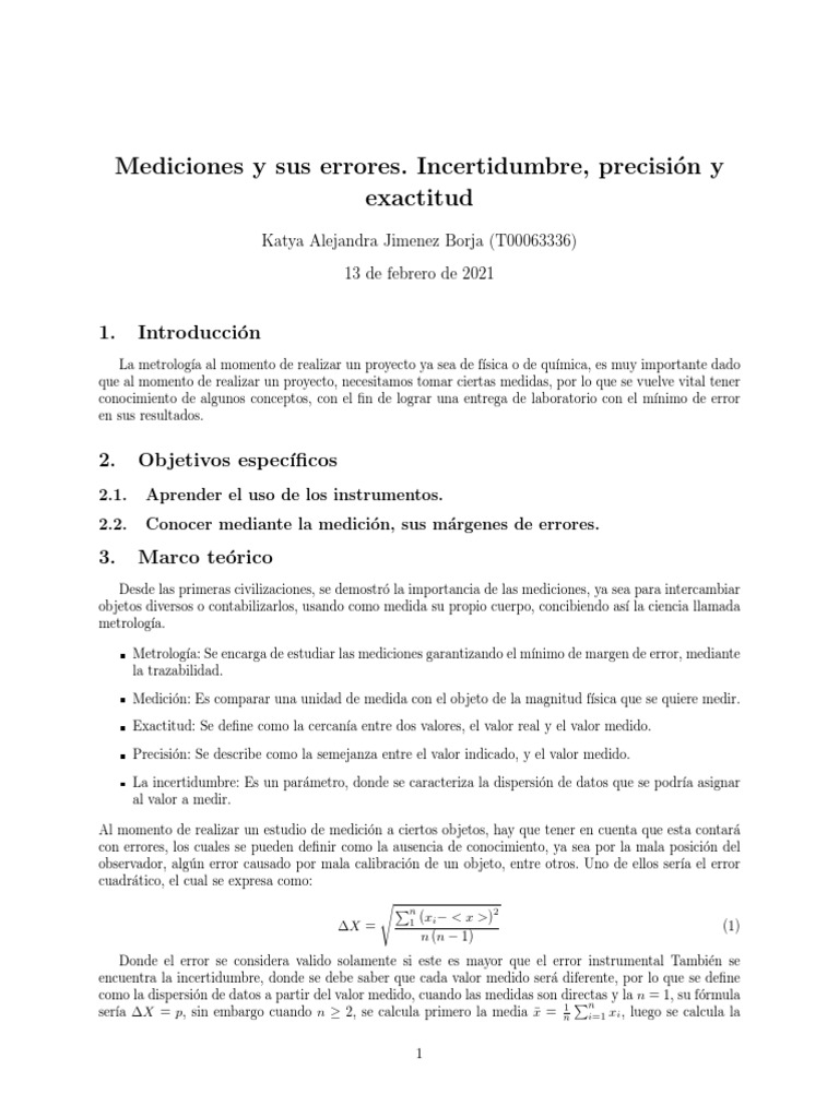 Errores en Mediciones y Metrología | PDF | Medición | Exactitud y precisión