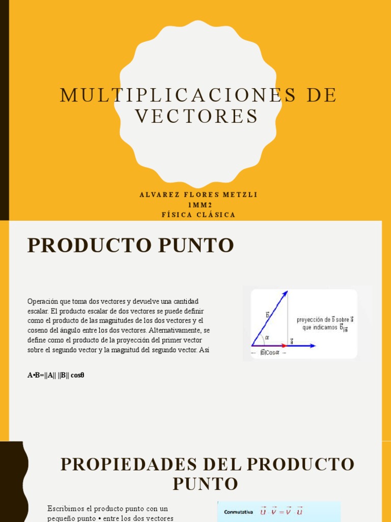 Multiplicaciones de Vectores: Producto Punto y Cruz | PDF | Vector ...