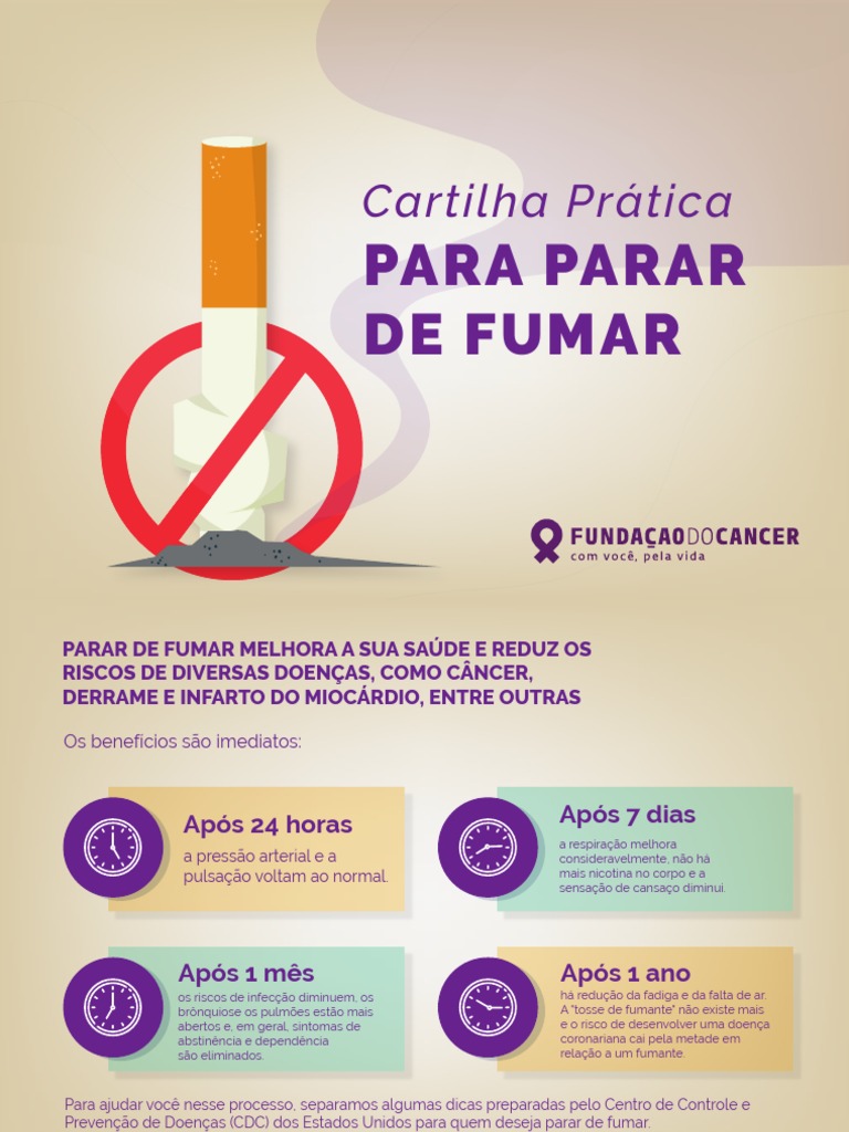 Cartilha Prática para Parar de Fumar Fundação Do Câncer 2021 | PDF ...