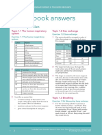 Workbook Answers: Unit 1 Respiration