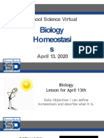 High School Biology Lesson on Homeostasis