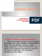 Creating Classes Object: Submitted By: Jay Menard Roble Jian Librez