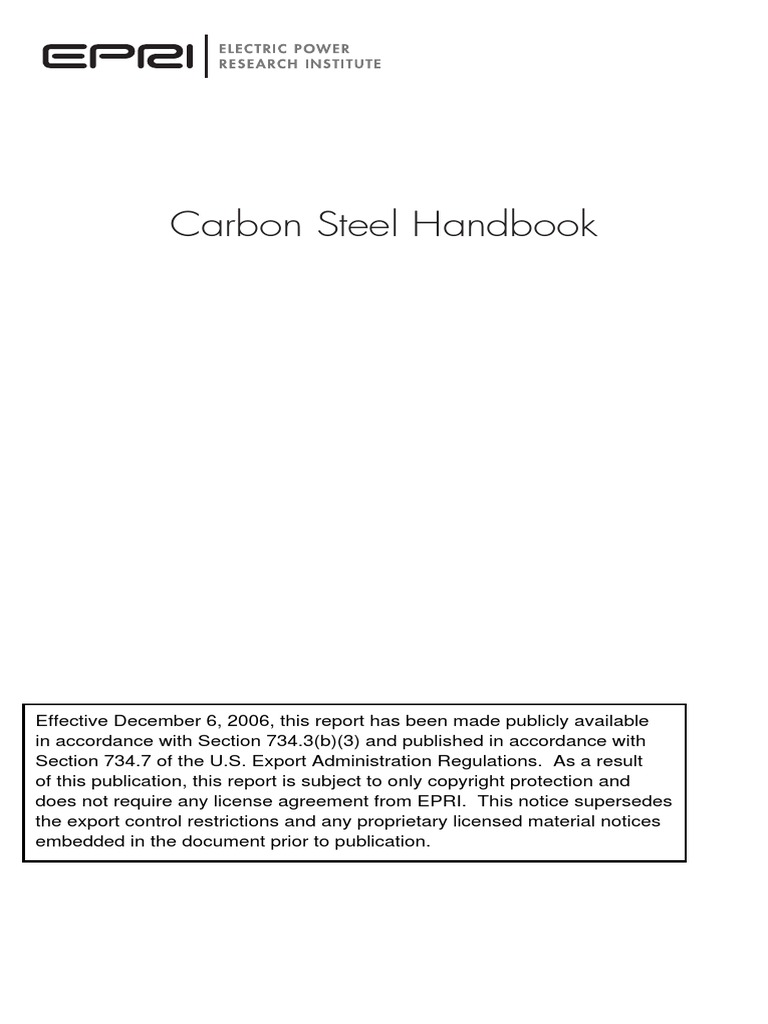 Carbon Steel Handbook | PDF | Pipe (Fluid Conveyance) | Steel