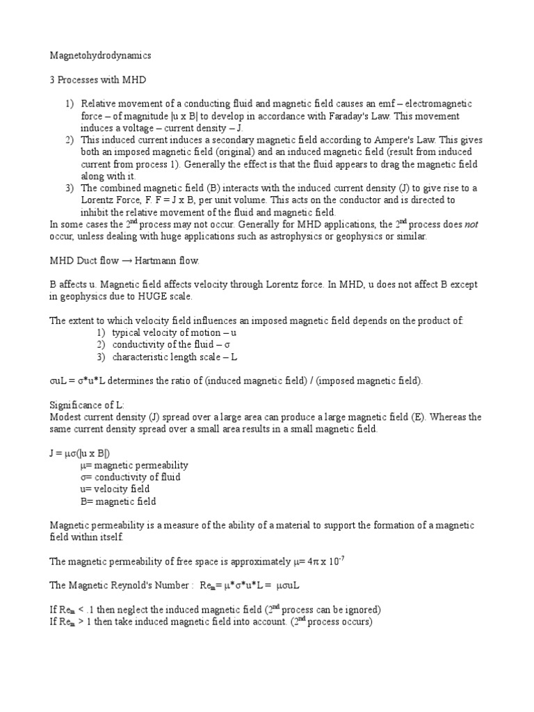 Understanding Magnetohydrodynamics Concepts | PDF | Vortices ...
