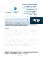 Alerta Epidemiológica - Organización de Los Servicios de Salud en El Contexto de Alta Circulación de Virus Respiratorios Incluido El SARS-CoV-2