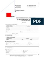 Demande de Reconnaissance Master-DESS PDF