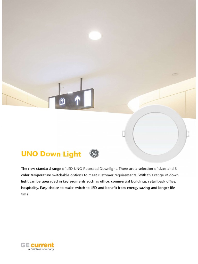 Current UNO Downlight Spec Sheet AS EN | PDF | Electric Power | Optics