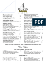 4 Olives Menu Page One