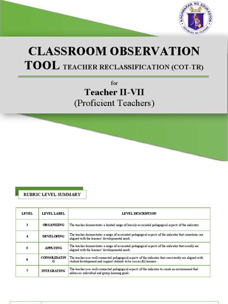 COT Rubrics for Proficient Teachers 2025 | PDF | Learning | Teachers