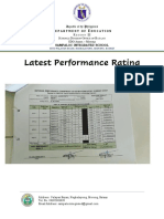 Latest Performance Rating: Epartment of Ducation