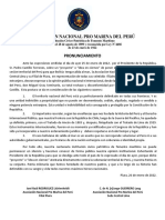 Pronunciamianto Pro Marina Sobre Declaraciones de Presidente Castillo 26-1-2022