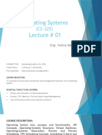 Operating Systems Lecture # 01: Engr. Rozina Baloch