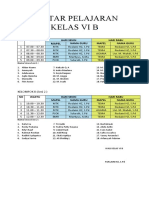 Daftar Pelajaran Vi B