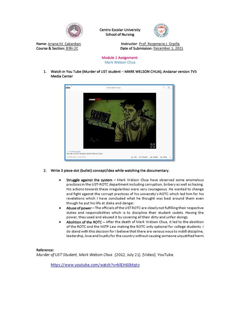 Mark Welson Chua: A Call for ROTC Reform | PDF