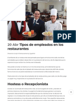 Tipos de Empleados en Los Restaurantes - Sistema POS ICG Master Colombia - Software de Punto de Venta