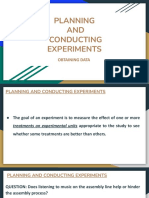 PLANNING AND CONDUCTING EXPERIMENTS