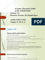 Student Name: Hussnain Zaffar Student ID: F2020231039 Section: N1 Resource Person: Sir Hamid Raza Assignment#02 Chapter 9, 10 & 11