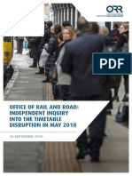 Inquiry Into May 2018 Timetable Disruption September 2018 Findings