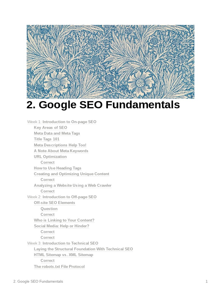 Google SEO Fundamentals Guide | PDF | Search Engine Optimization ...