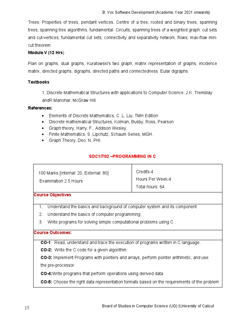 Programming in C: Course Overview | PDF | Pointer (Computer Programming ...