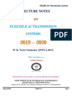 Flexible Ac Transmission Systems: Lecture Notes