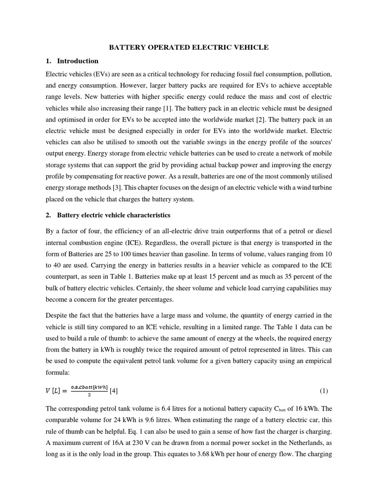 Optimizing Battery Electric Vehicles | PDF | Electric Vehicle ...