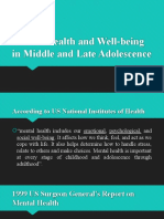 Mental Health and Well-Being in Middle and Late