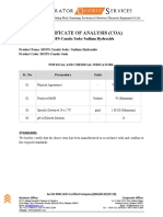 Certificate of Analysis (Coa) : MOFS-Caustic Soda/ Sodium Hydroxide