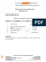 Certificate of Analysis (Coa) : MOFS-Citric Acid