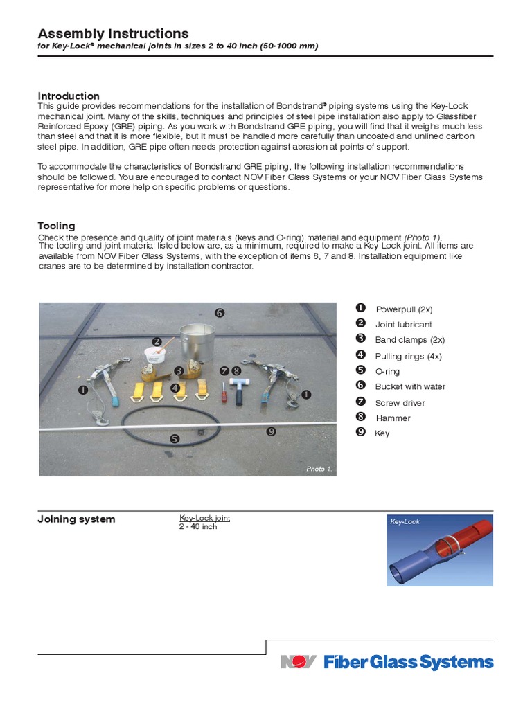 Assembly Instructions For KeyLock Mechanical Joints in Sizes 2 To 40