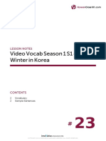 Video Vocab Season 1 S1 #23 Winter in Korea: Lesson Notes