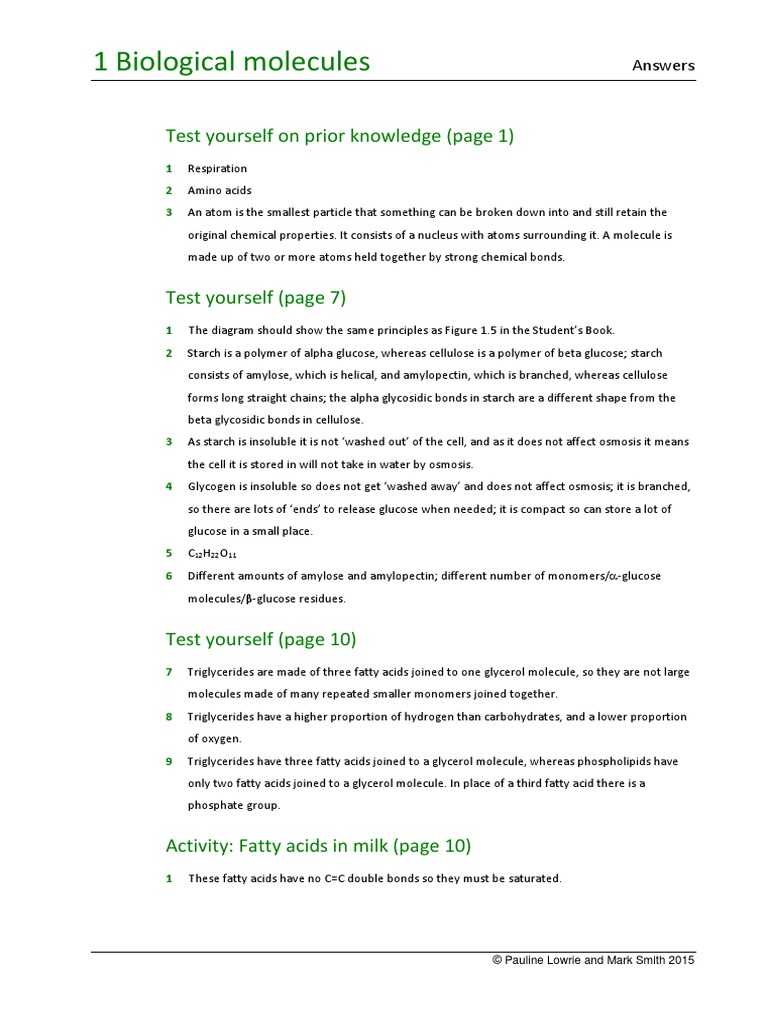 AQA Alevel Biology Answers | PDF | Gene | Dna