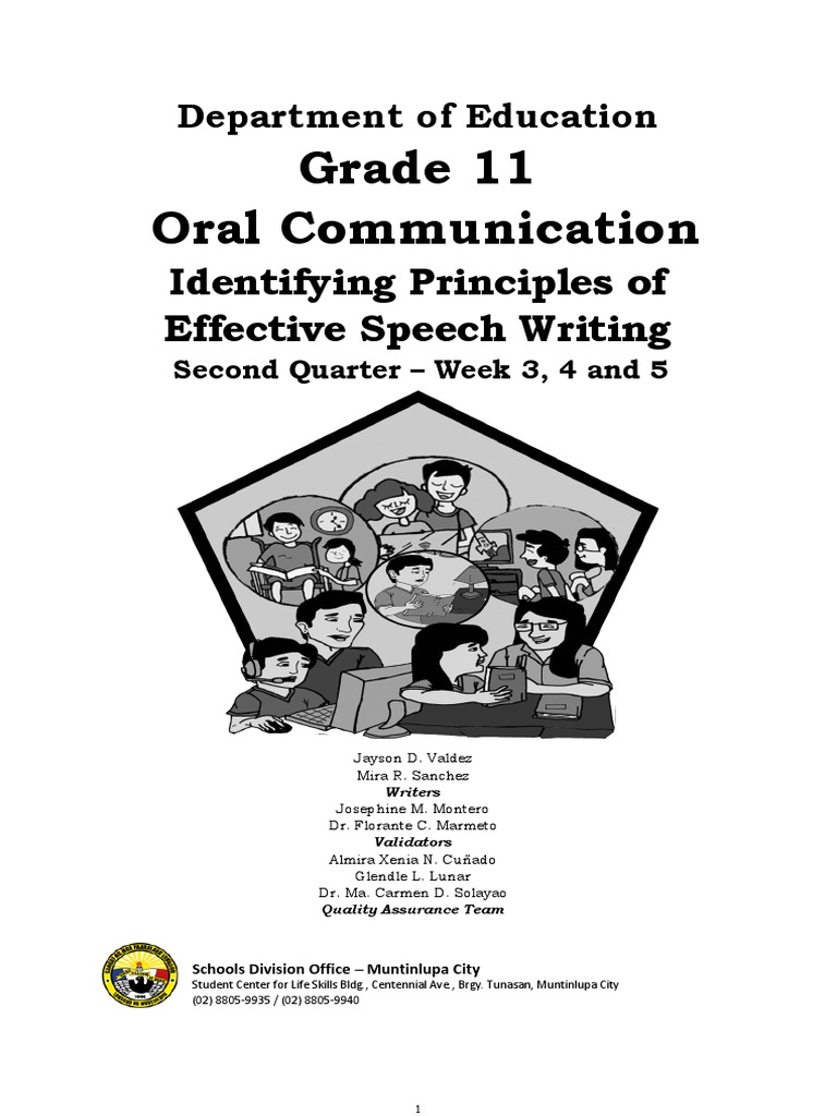 Final English Grade 11 Week 3 4 5 Oral Com Second Quarter PDF
